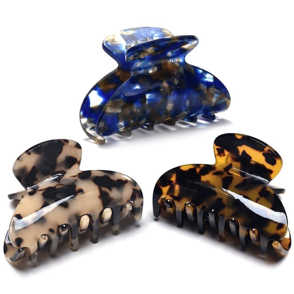 Women Hair Clips Medium Tortoise Claw Hair Accessories Pack of 3
